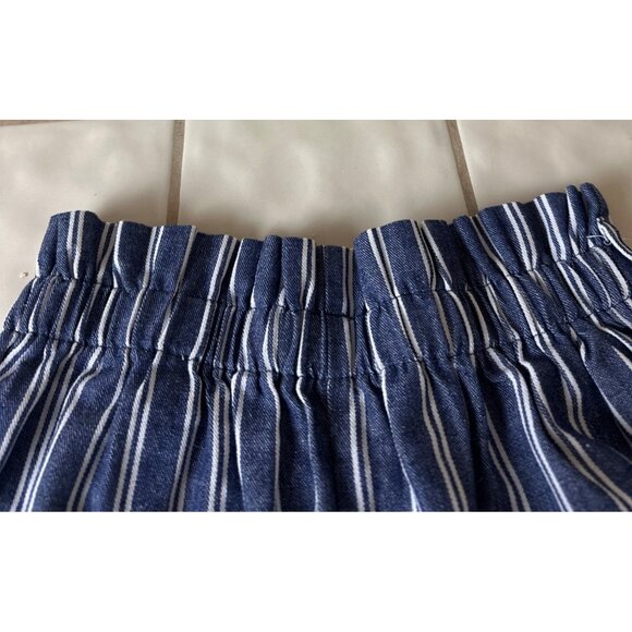 Shein Size Small Casual Short Shorts Loose Fit Elastic Waist Blue/White Stripe - Picture 10 of 12